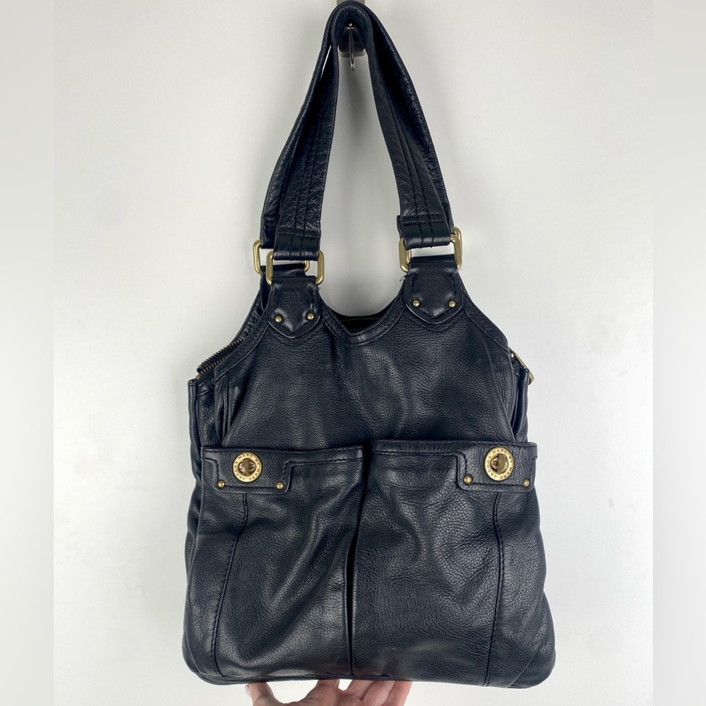 Marc Jacobs Totally Turnlock Teri Leather Tote Black